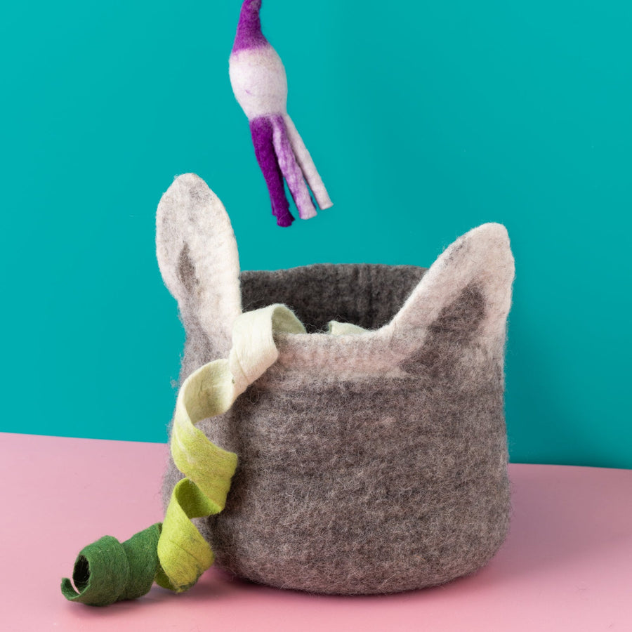 Grey Cat Toy Storage