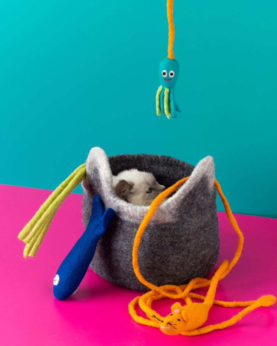 Charcoal Cat Toy Storage