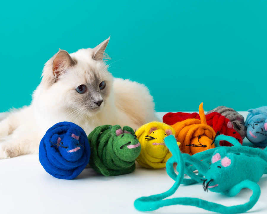 Monte the Mouse - 2M Long Tailed Felt Cat Toy