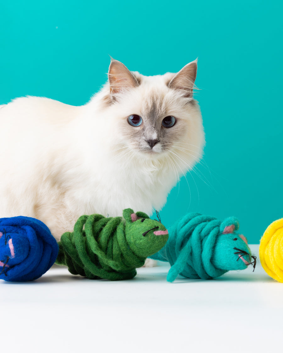 Monte the Mouse - 2M Long Tailed Felt Cat Toy