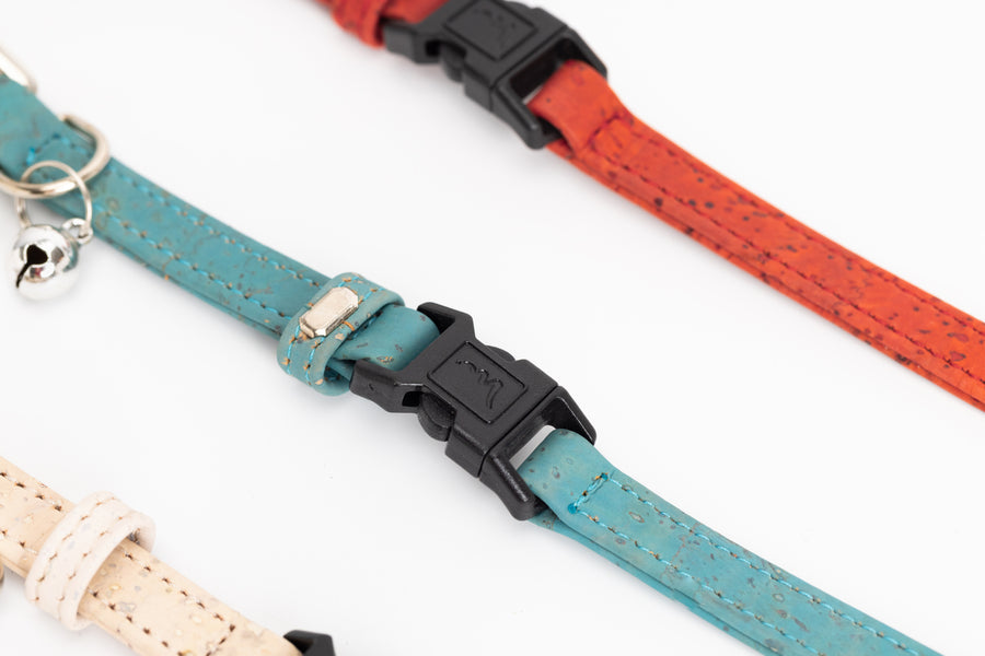 Blue Cork Cat Collar