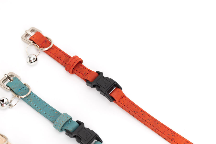 Blue Cork Cat Collar