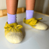 Kids Yellow Felted Wool Slipper Shoes - INFANT 28