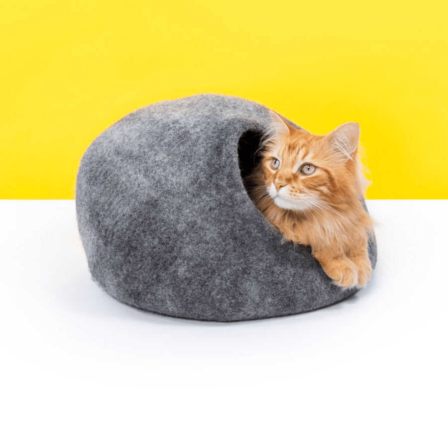 Cave Bed For Cats - Stone Grey Cat Cave Bed | Mimis Daughters