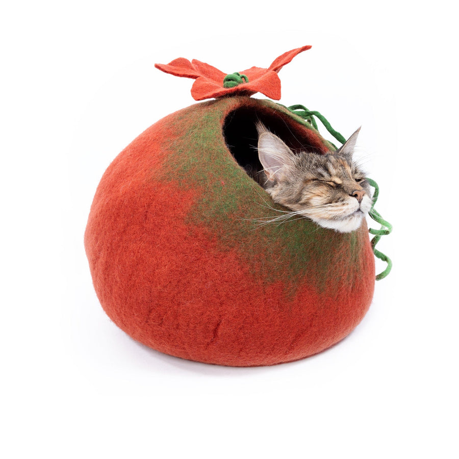 Felt Cat Bed - Tomato Cat Cave Bed | Mimis Daughters 