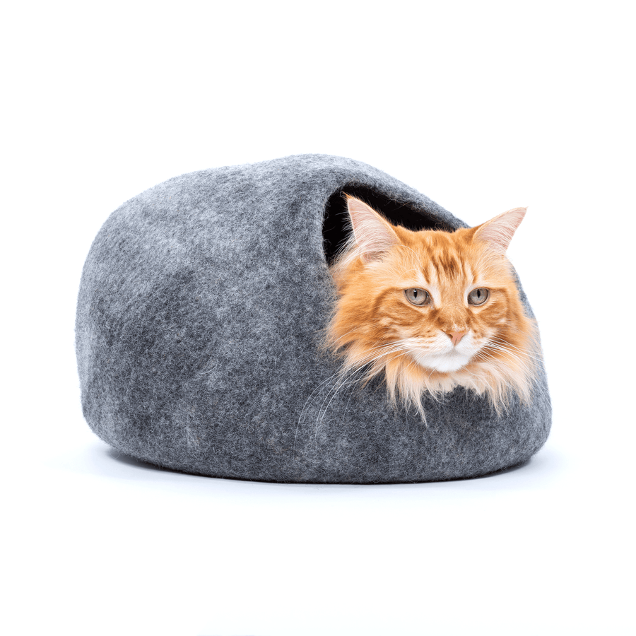 Cave Bed For Cats - Stone Grey Cat Cave Bed | Mimis Daughters